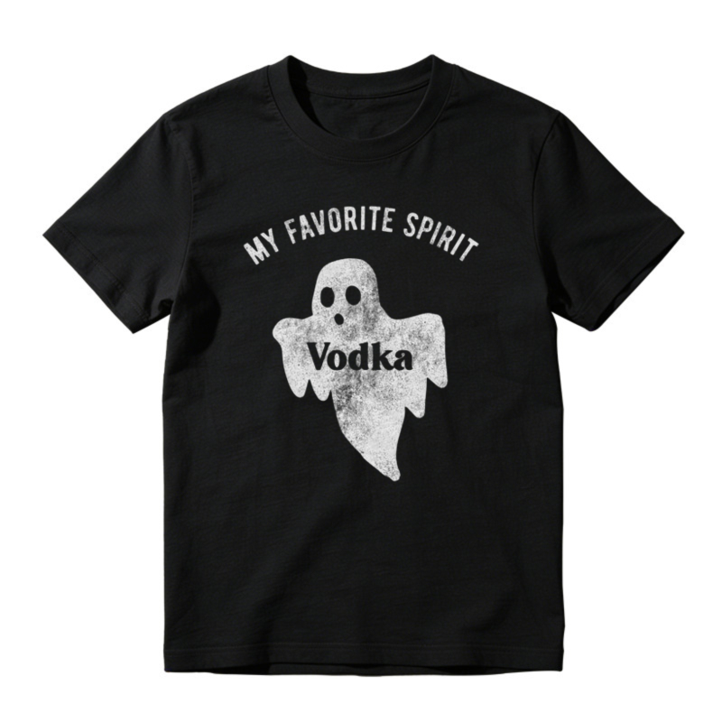 My Favorite Spirit Vodka Ghost Halloween Funny Graphic T-shirt