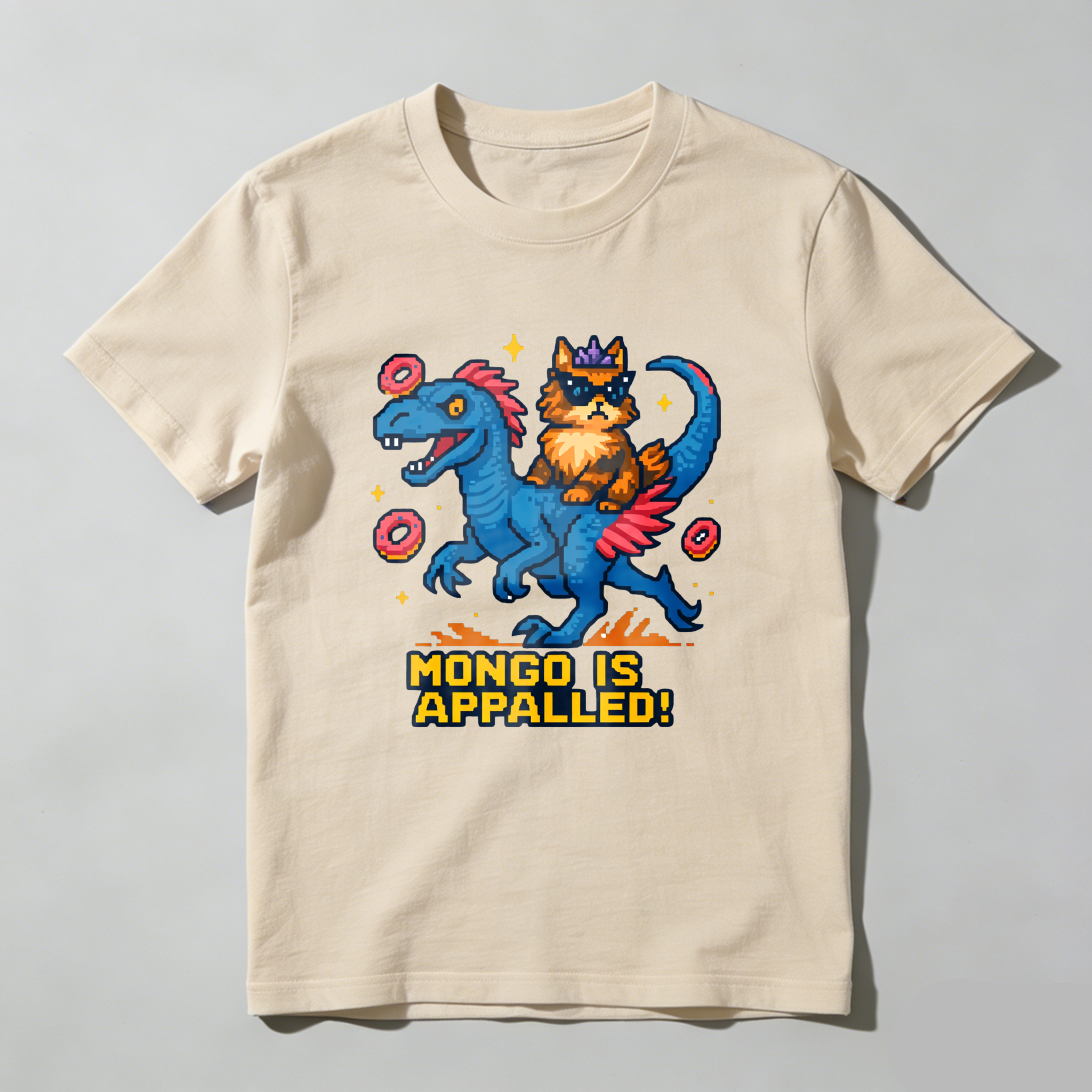 Wardrobecart Cat Riding Dragon With Donuts And Stars Tshirt