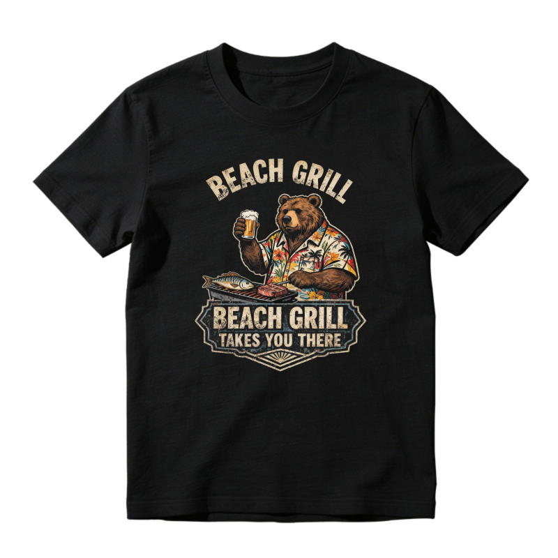 Beach Grill Bear With Beer And Seafood Unisex Classic T-shirt