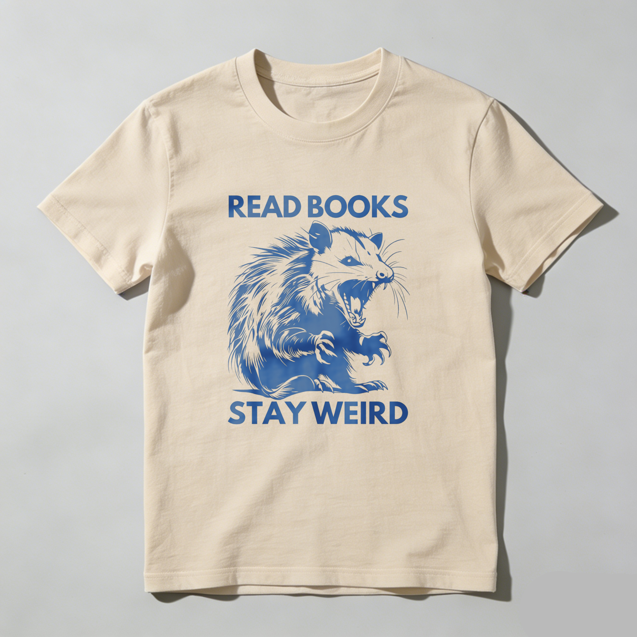 Wardrobecart Read Books Stay Weird Rat Design tshirt