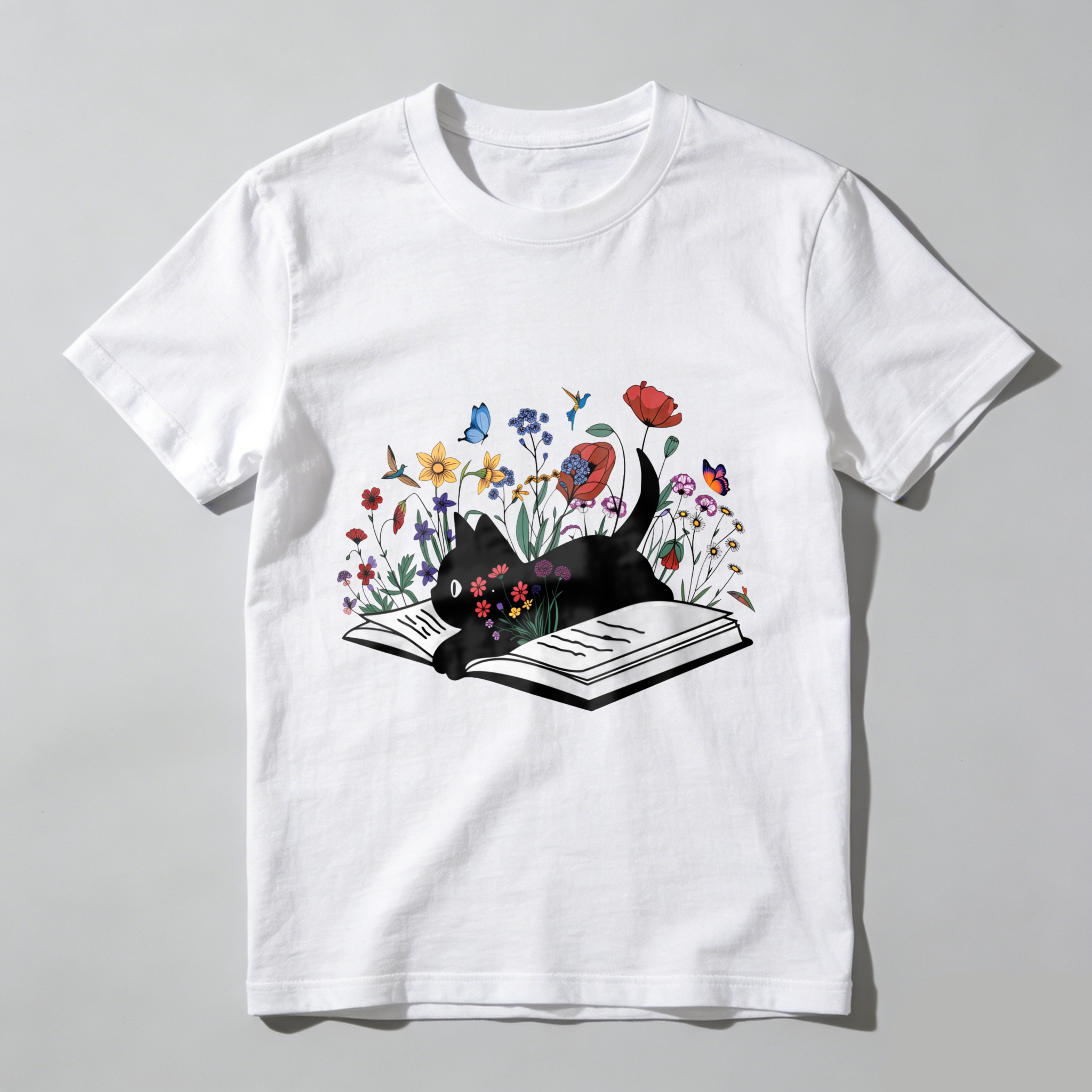 Wardrobecart Book With Flowers Blooming From Pages Tshirt
