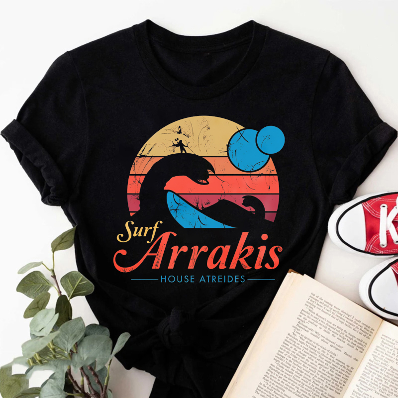 Wardrobecart Surf Arrakis House Atreides Desert Snake Sunset Tshirt