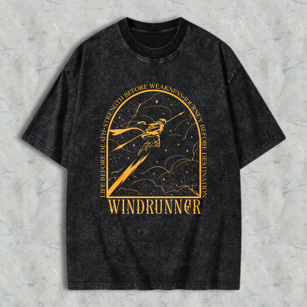 Wardrobecart Windrunner Archer With Arrow And Stars Design Unisex Washed T-shirt
