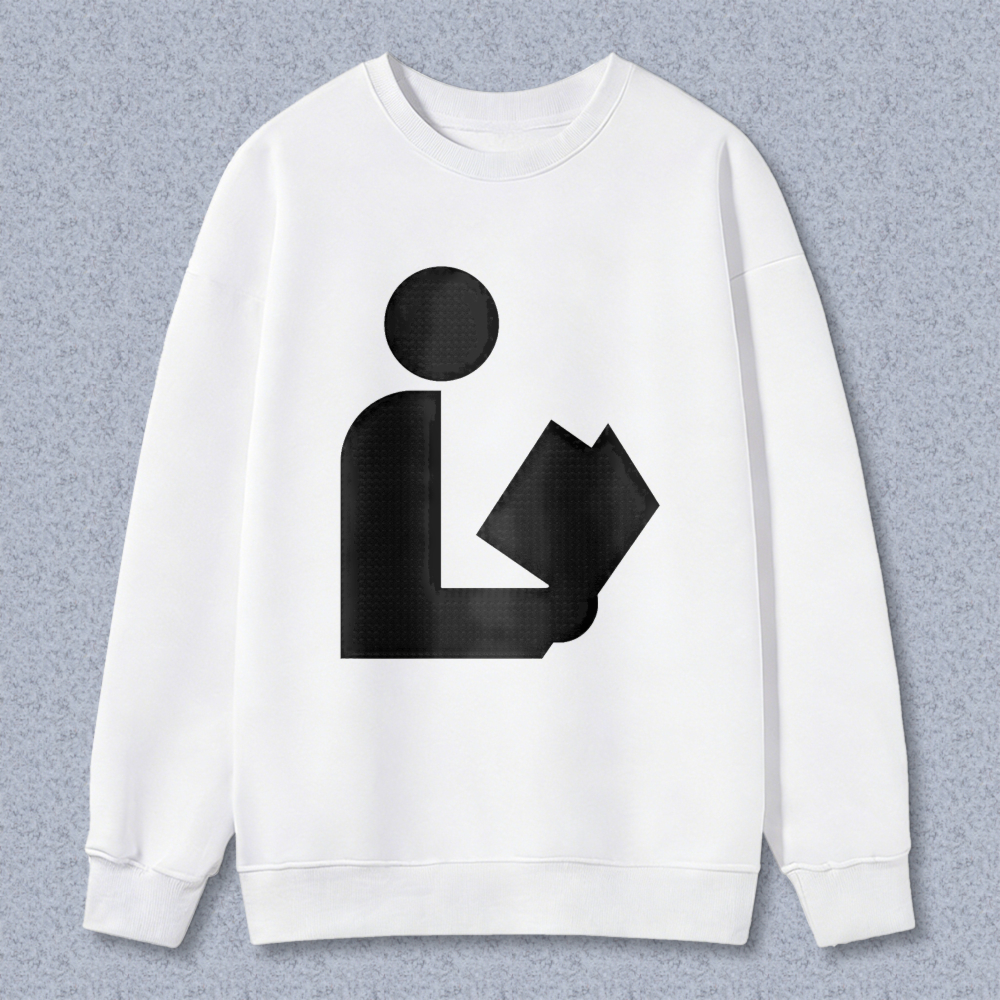 Wardrobecart Reading Person Icon Unisex Classic Sweatshirt