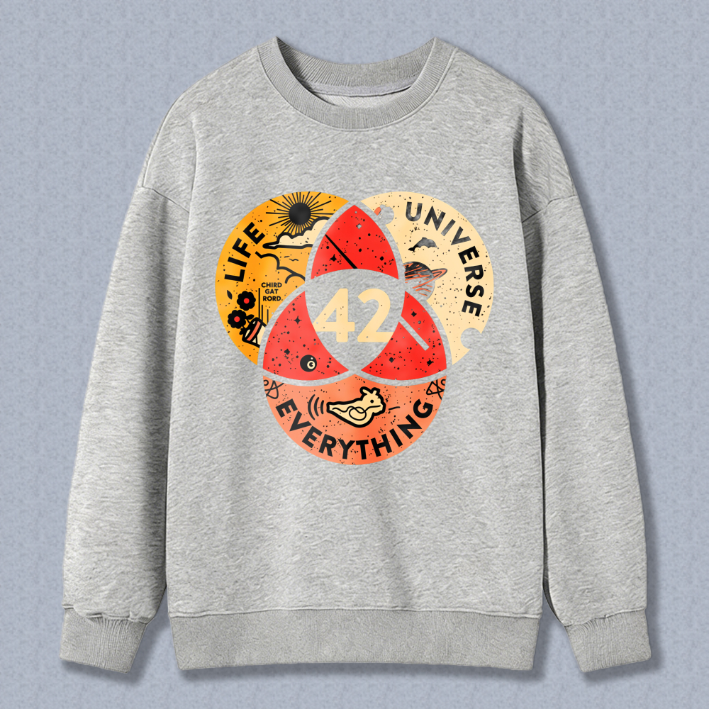 Wardrobecart Life Universe Everything 42 Venn Diagram Unisex Classic Sweatshirt
