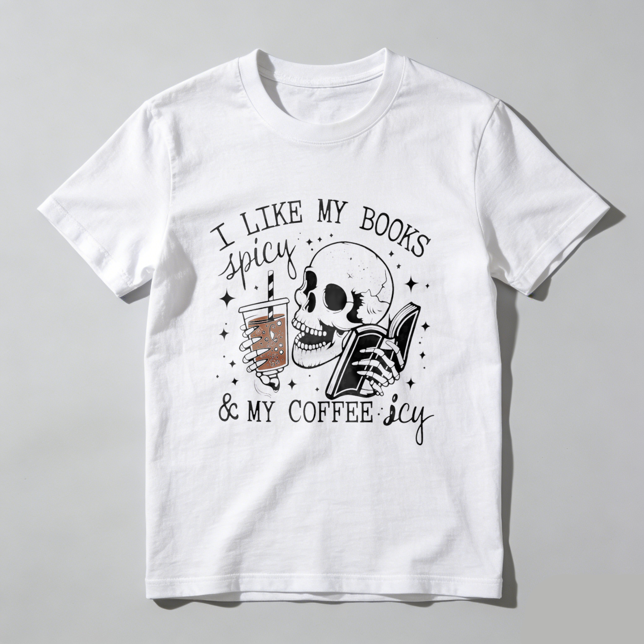 Wardrobecart I Like My Books Spicy And My Coffee Icy Tshirt