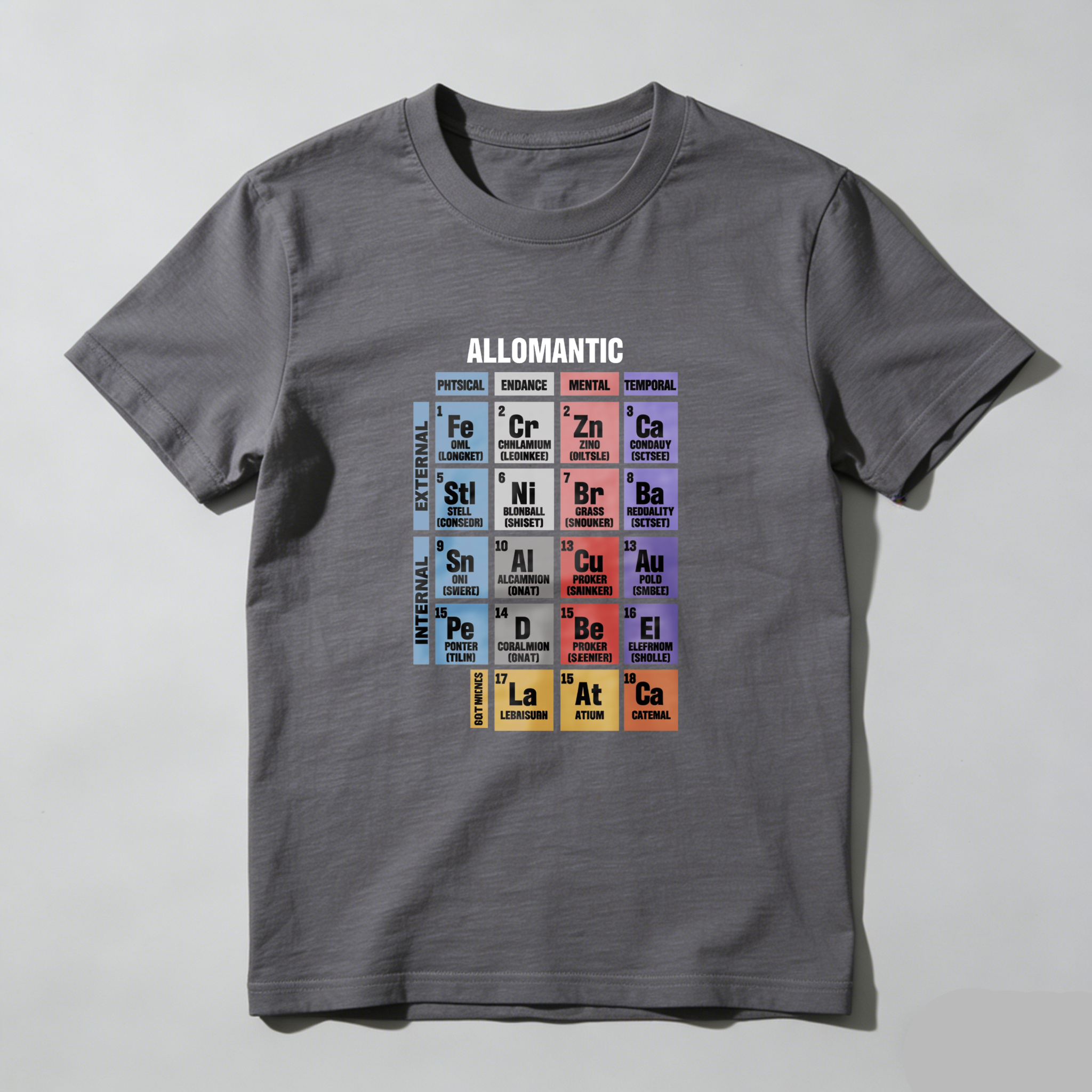 Wardrobecart Allomantic Elemental Periodic Table Design Tshirt