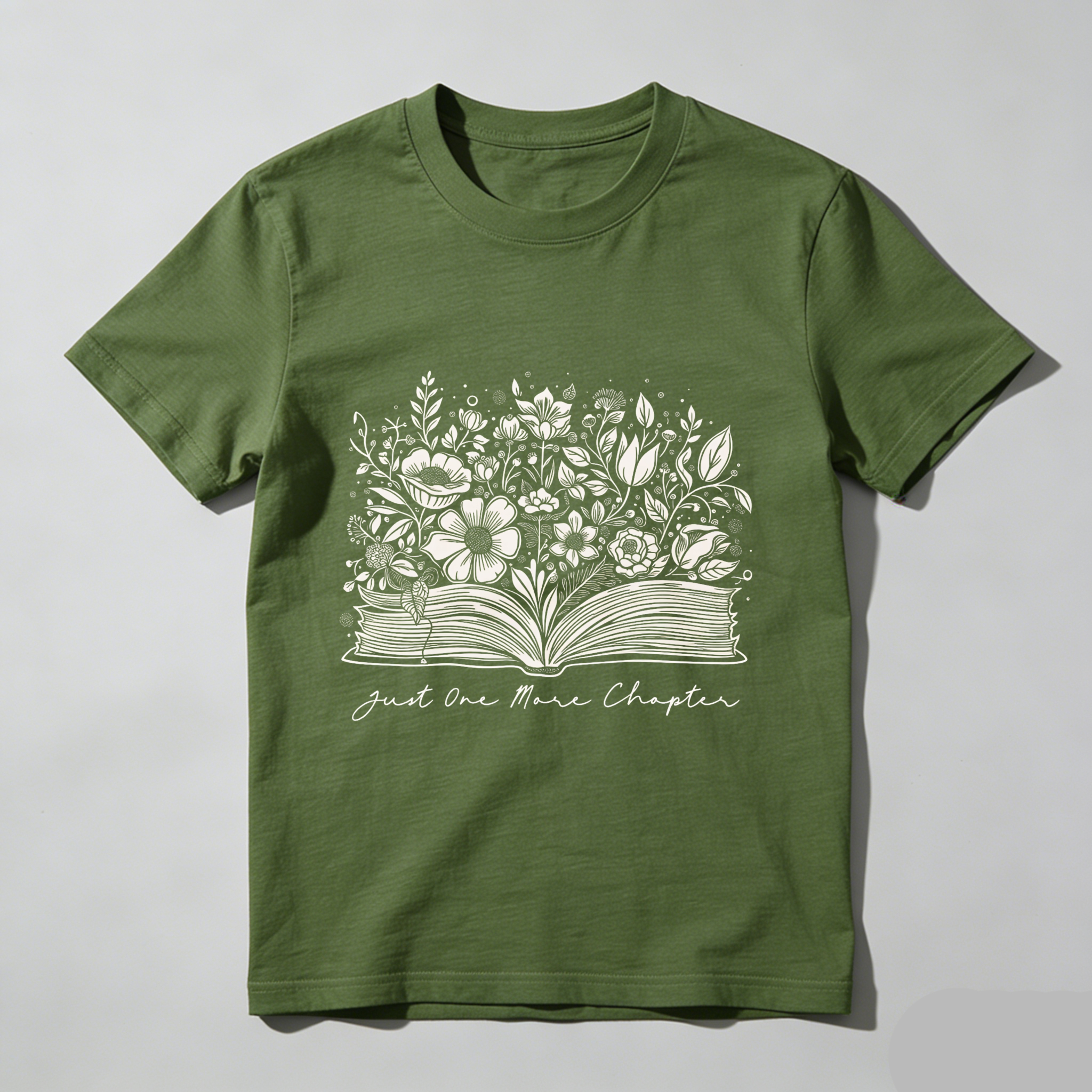 Wardrobecart Open Book With Flowers And Text Tshirt