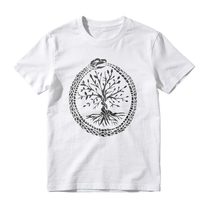 Ouroboros Snake And Tree Of Life Symbol, Unisex Classic T-shirt