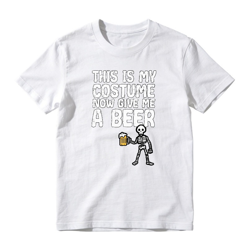 This Is My Costume Now Give Me Beer Skeleton Holding Mug Unisex Classic T-shirt