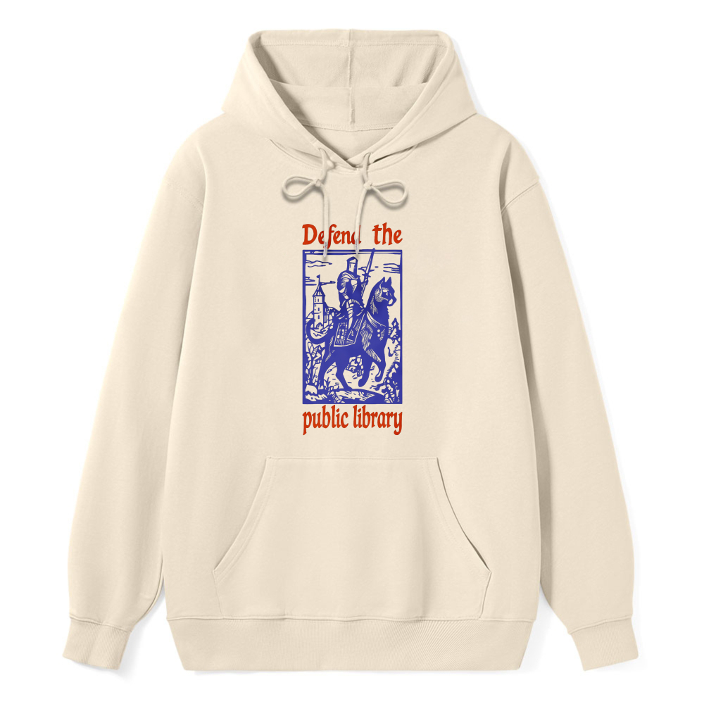 Wardrobecart Defend The Public Library Knight And Horse Design Unisex Classic Hoodie