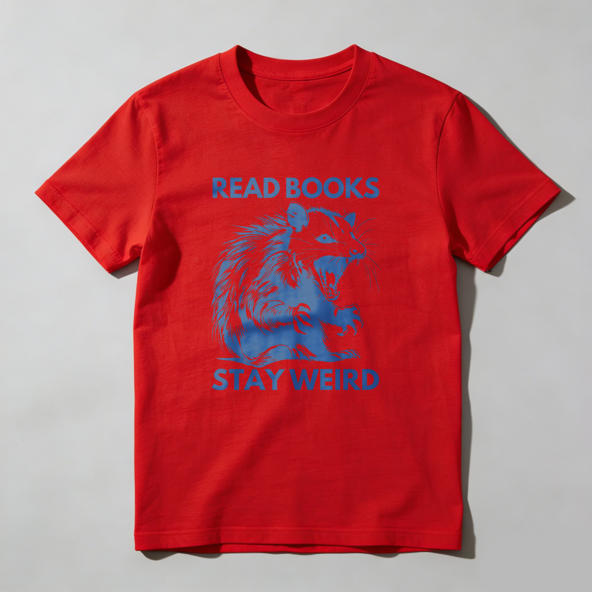 Wardrobecart Read Books Stay Weird Rat Design tshirt