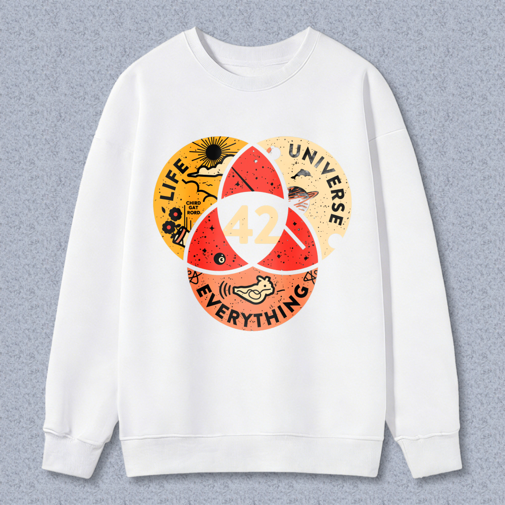 Wardrobecart Life Universe Everything 42 Venn Diagram Unisex Classic Sweatshirt