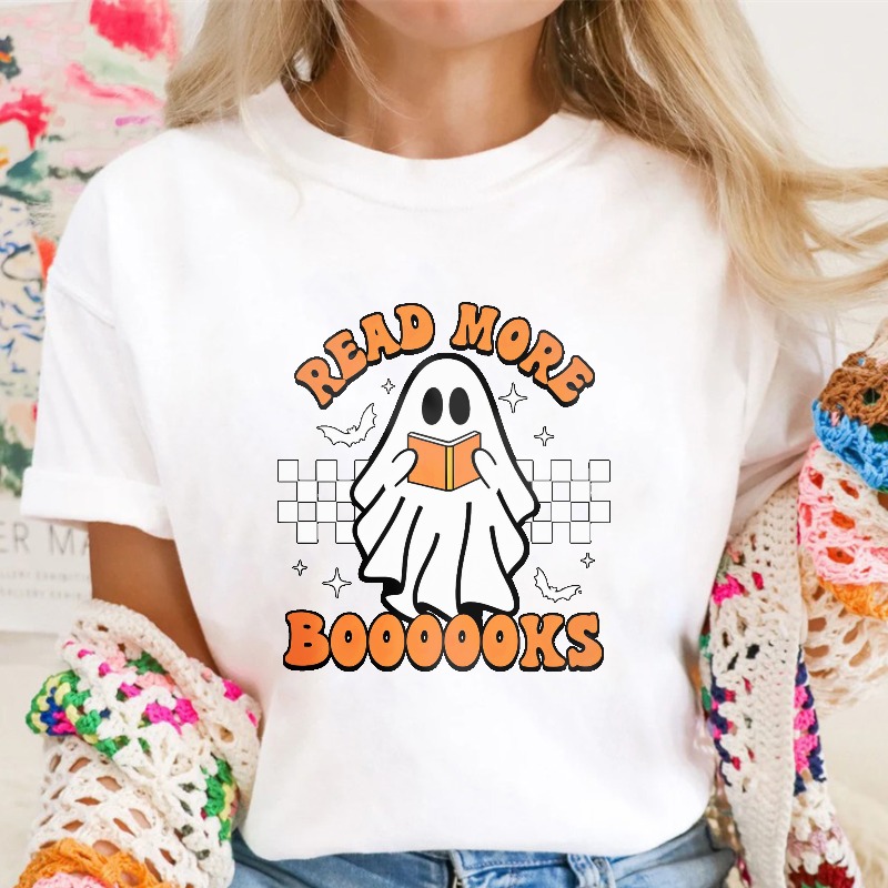 Read More Boooooks Ghost Reading Book Halloween Unisex Classic T-shirt