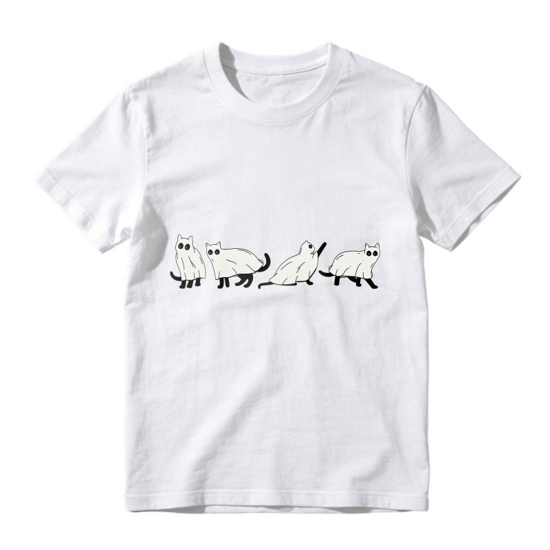 White Line Art Cats Sequence Unisex Classic T-shirt