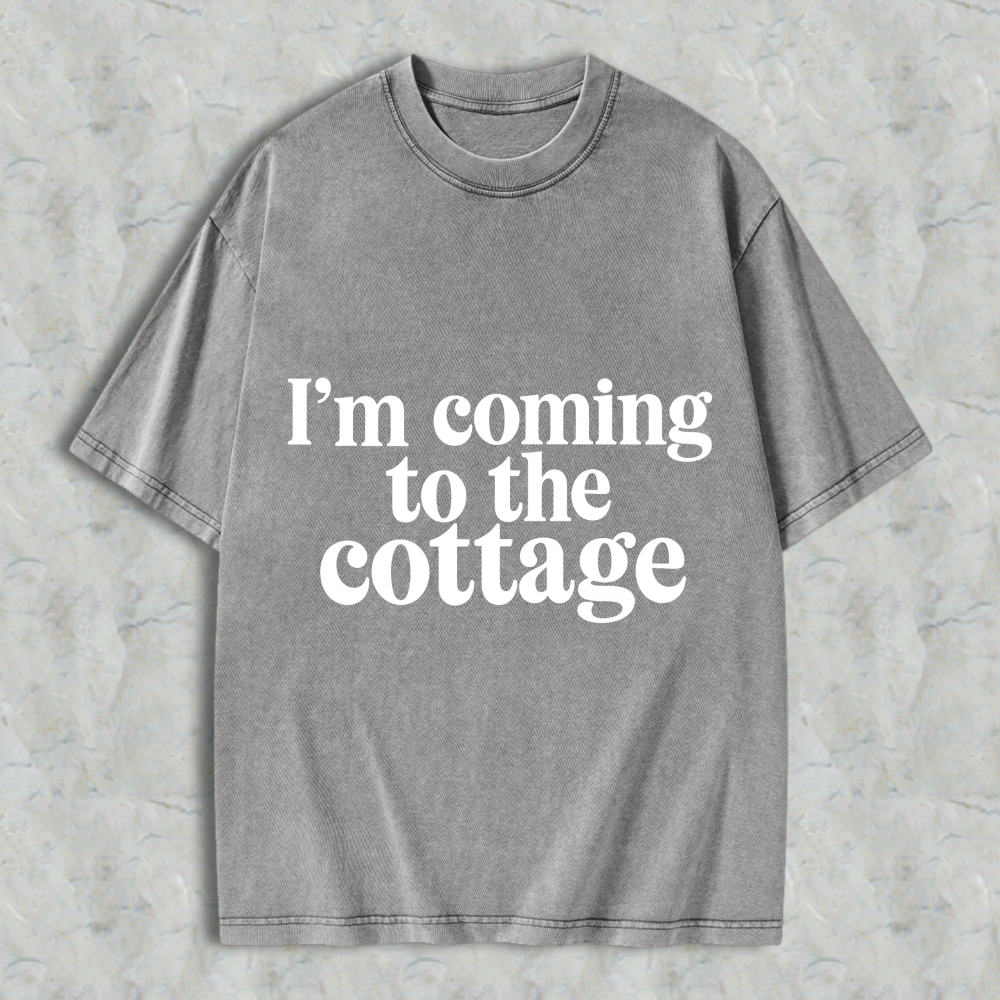 Wardrobecart Im Coming To The Cottage Unisex Washed T-shirt