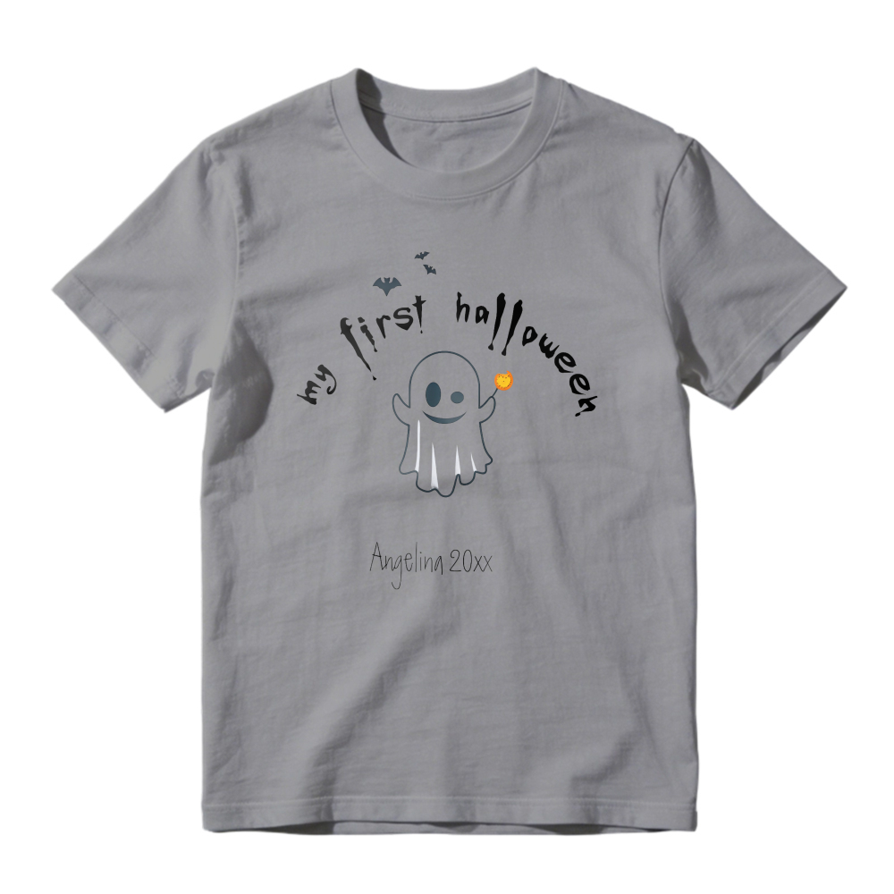 My First Halloween Cute Ghost With Pumpkin Unisex Classic T Shirt