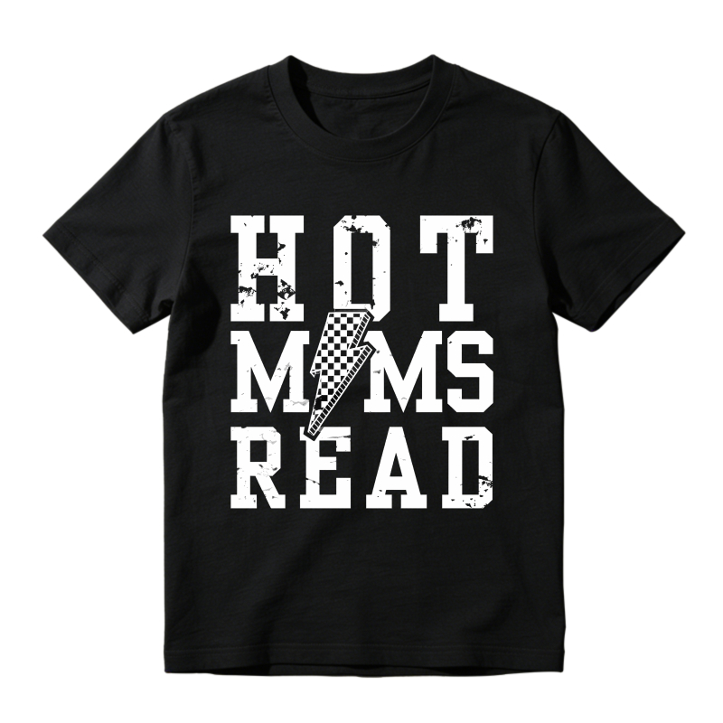 Wardrobecart Hot Mums Read With Lightning Bolt Pattern Unisex Classic T-shirt