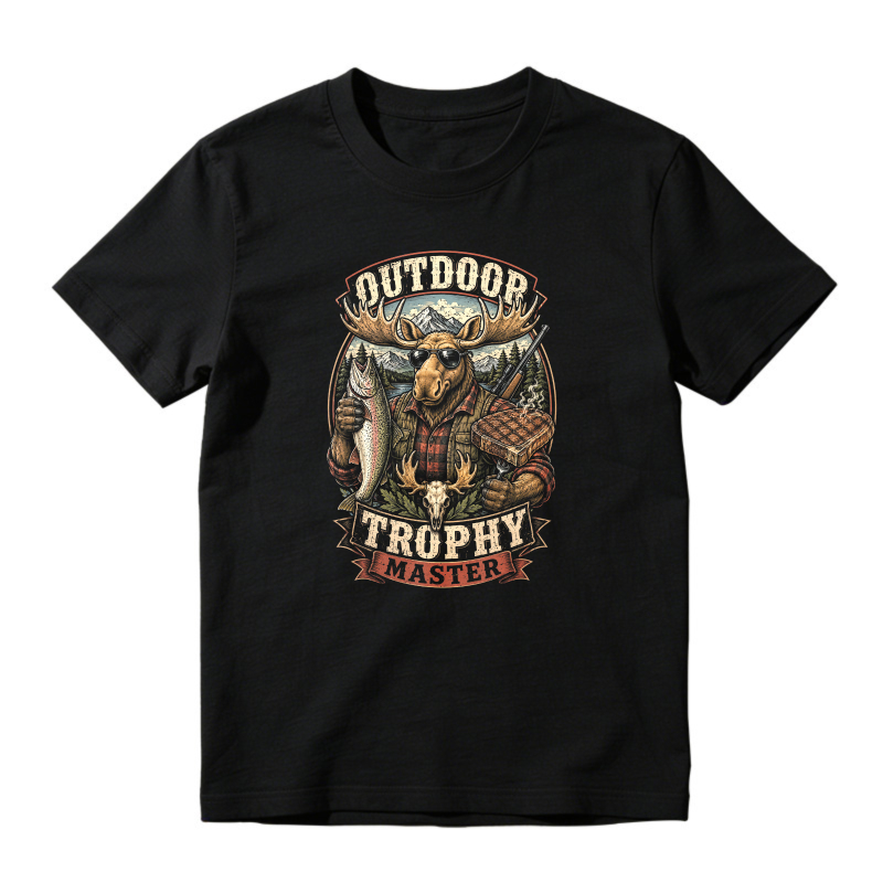 Outdoor Trophy Master Moose Hunting Fishing Graphic Unisex Classic T-shirt
