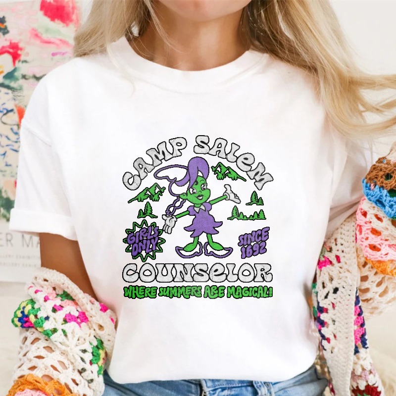 Camp Salem Counselor Since 1692 Girls Only Where Summers Are Magical Witch Graphic T-shirt