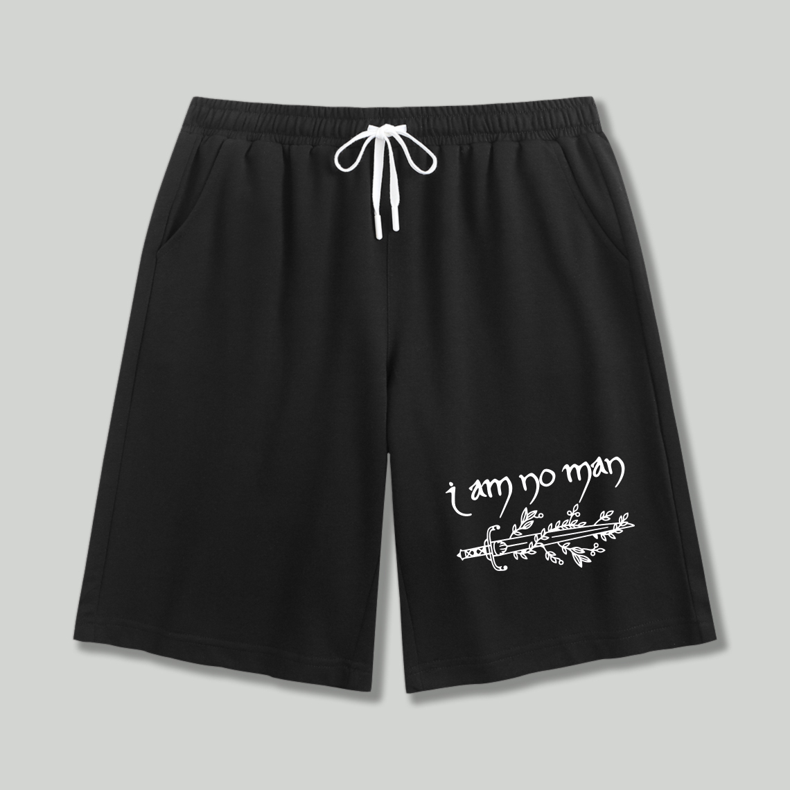 Wardrobecart I Am No Man Quote With Floral Design Shorts