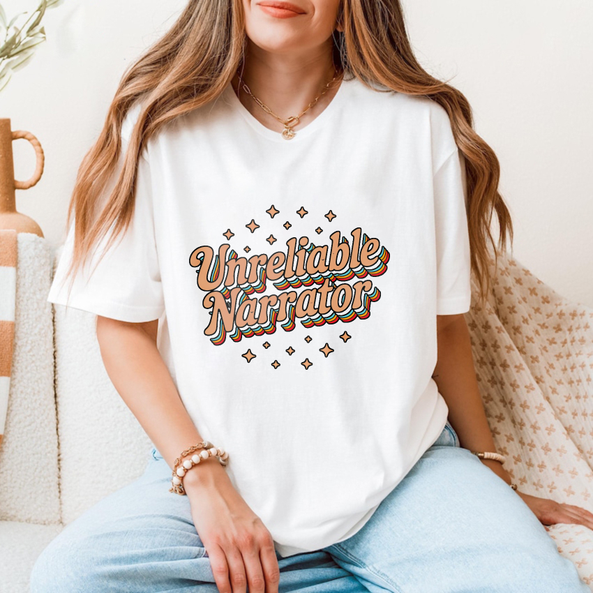 Wardrobecart Unreliable Narrator With Star Accents Tshirt