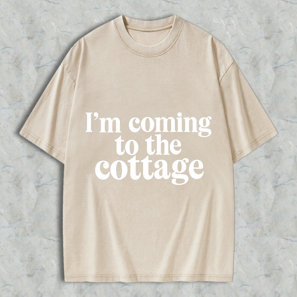 Wardrobecart Im Coming To The Cottage Unisex Washed T-shirt