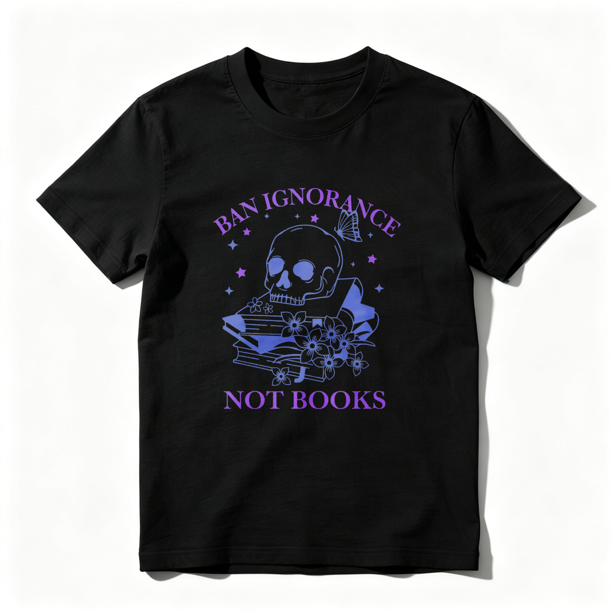 Wardrobecart Ban Ignorance Not Books Skull And Books Tshirt