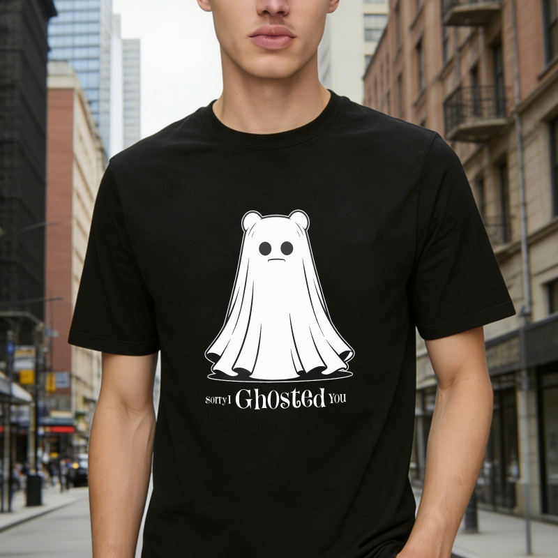 Sorry I Ghosted You Cute Bear Ghost Halloween Humor Unisex Classic T-shirt