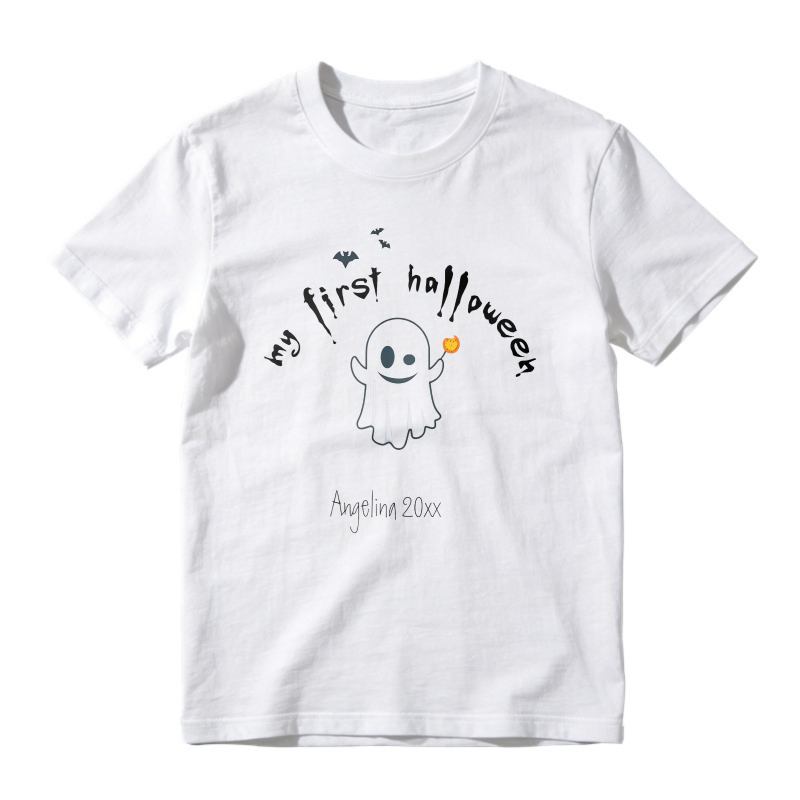 My First Halloween Cute Ghost With Pumpkin Unisex Classic T Shirt