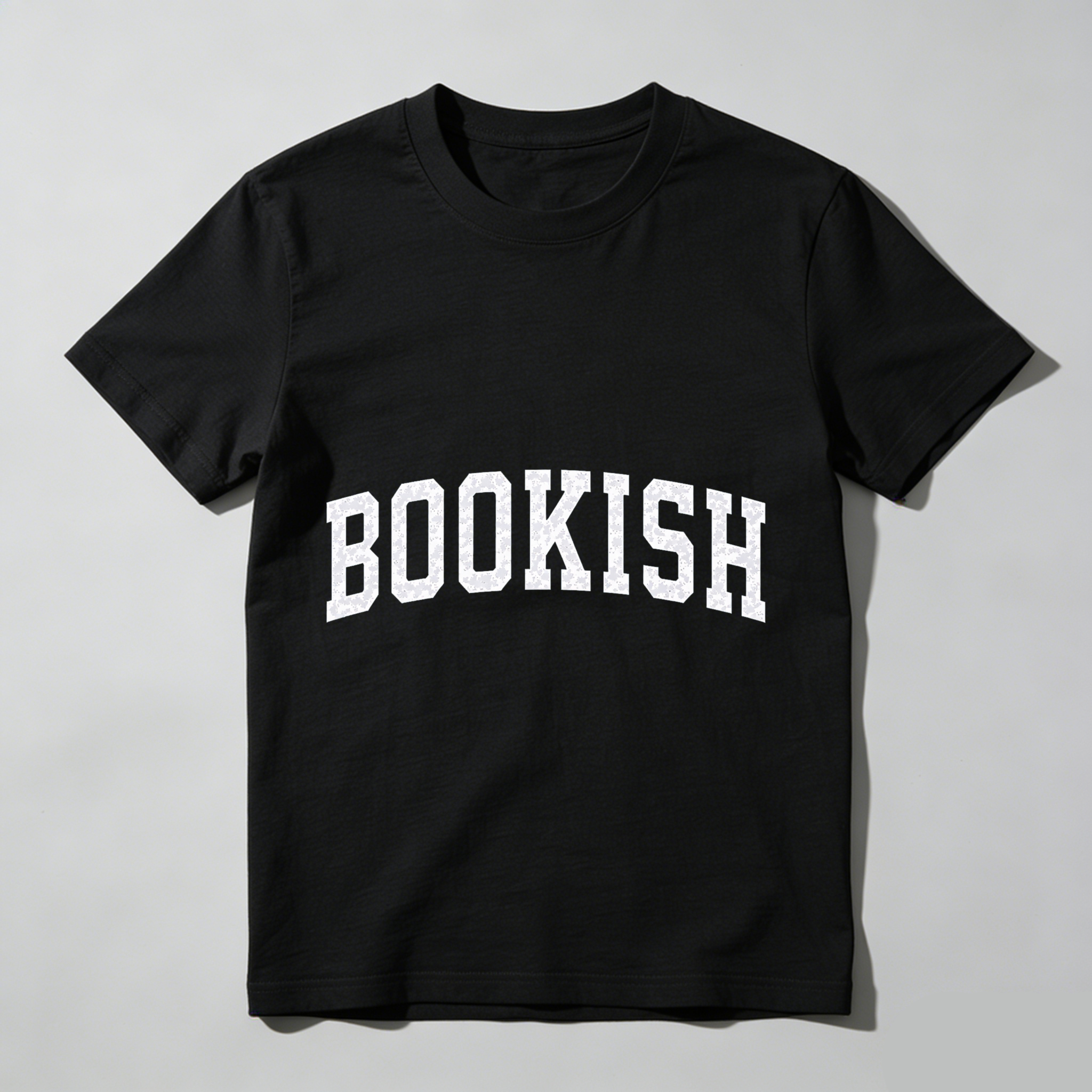 Wardrobecart Bookish White Text On Black Shirt Tshirt