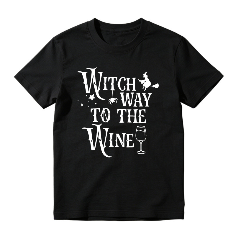 Witch Way To The Wine Halloween Funny Quote Unisex Classic T-shirt