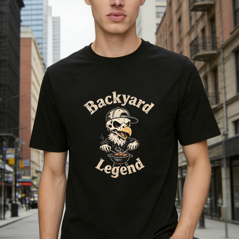 Backyard Legend Skull With Baseball Cap And Grill Unisex Classic T-shirt