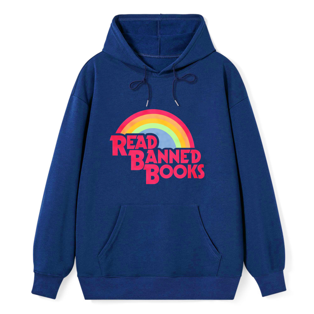 Wardrobecart Read Banned Books Rainbow Design Unisex Classic Hoodie