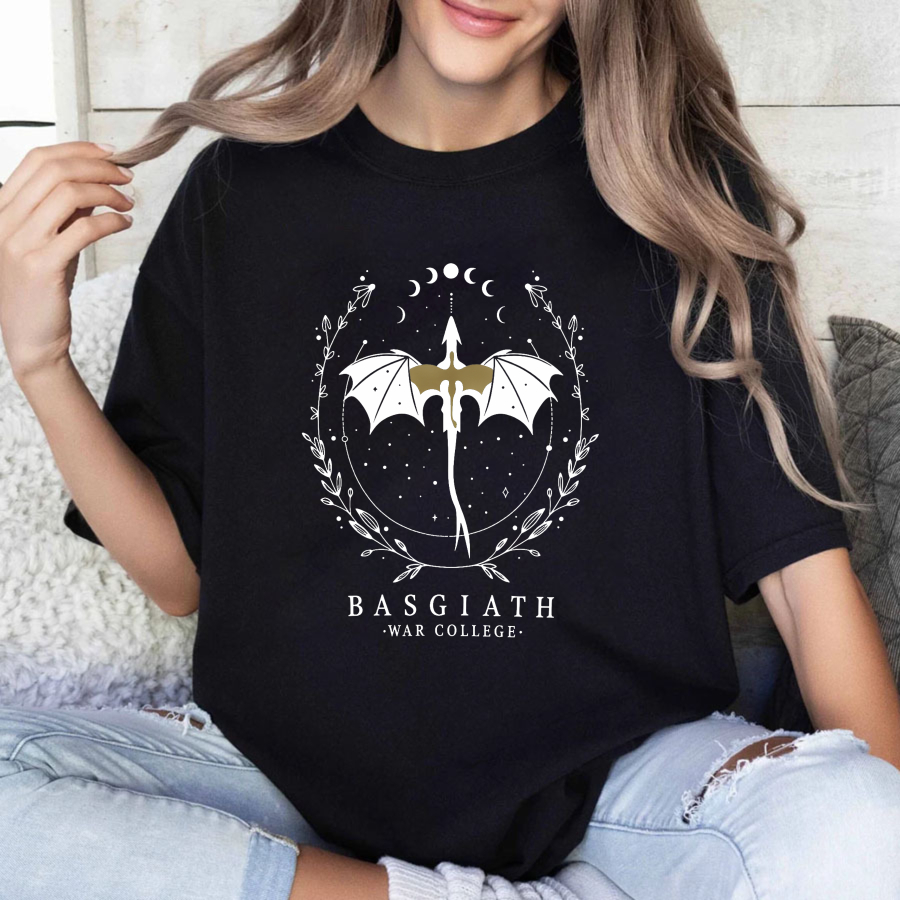 Wardrobecart Dragon Sword Moon Phases Wreath Stars Text Tshirt