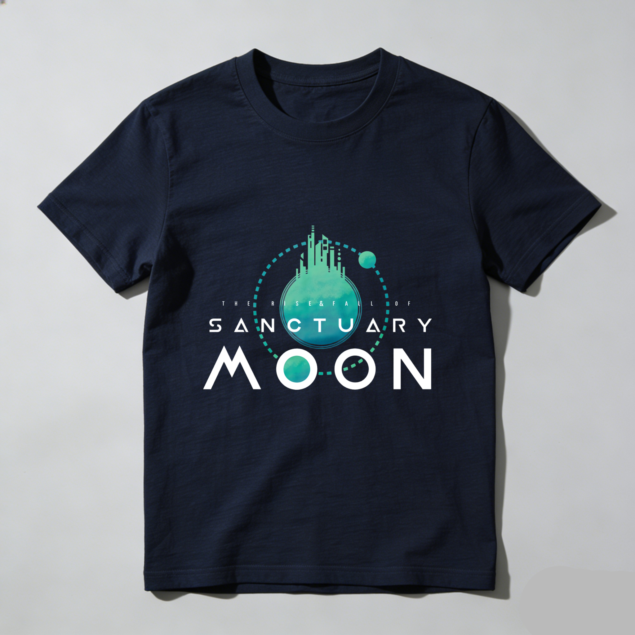 Wardrobecart Sanctuary Moon Planet Design With Cityscape tshirt