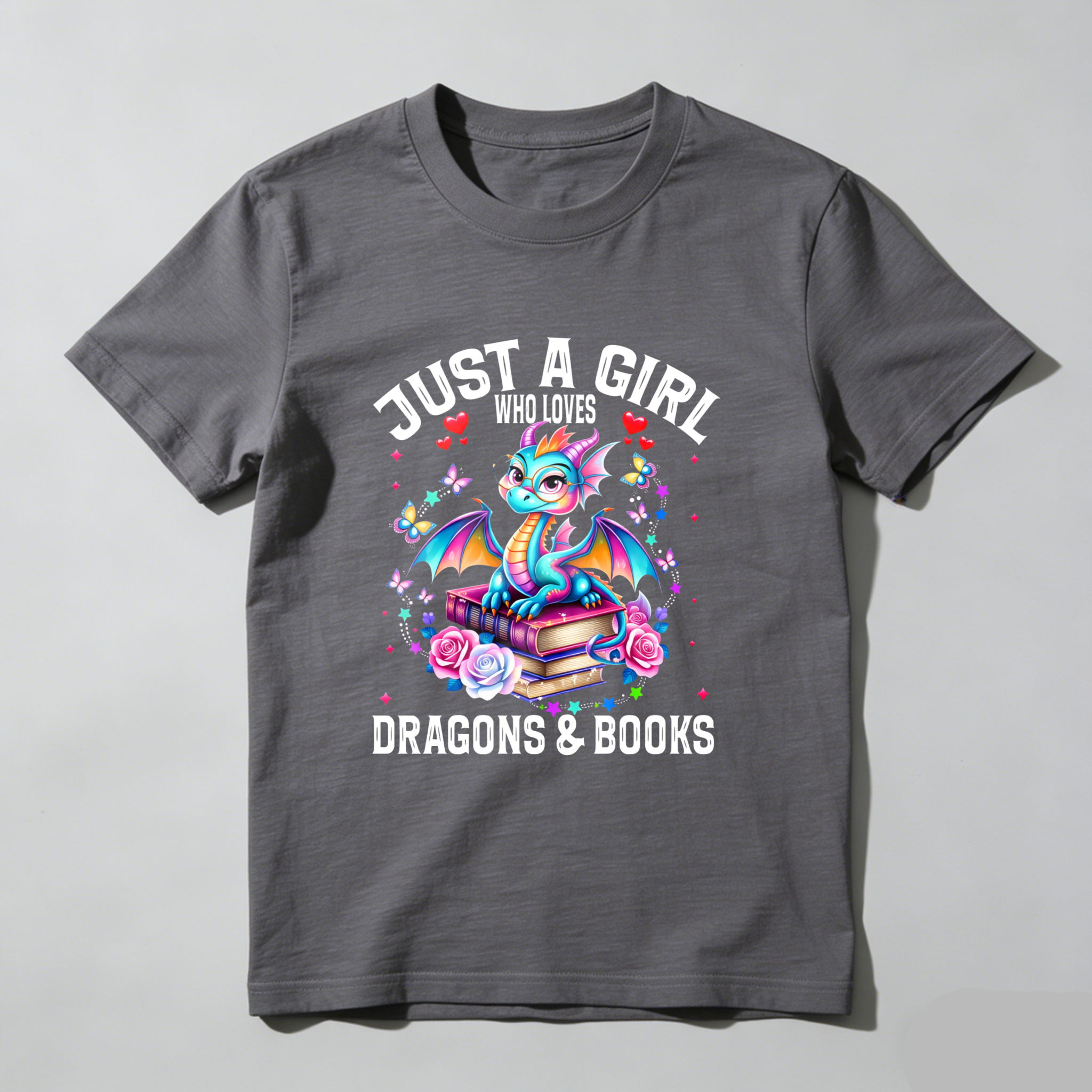Wardrobecart Just A Girl Who Loves Dragons And Books Tshirt