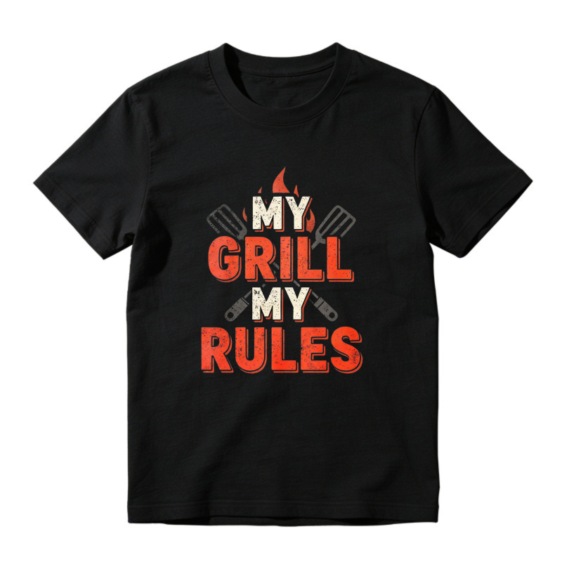 My Grill My Rules Barbecue Flame Spatula Graphic Unisex Classic T-shirt