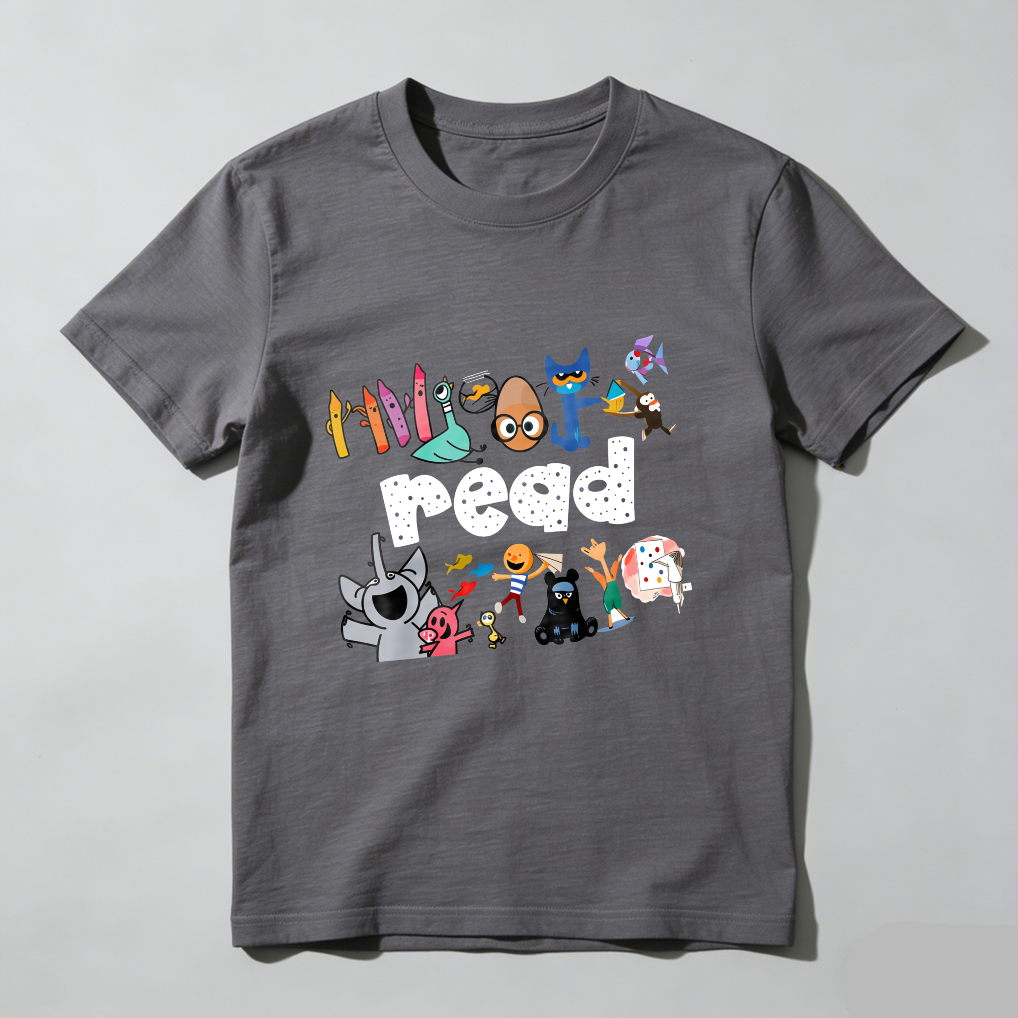 Wardrobecart Read With Colorful Characters And Fun Designs Tshirt