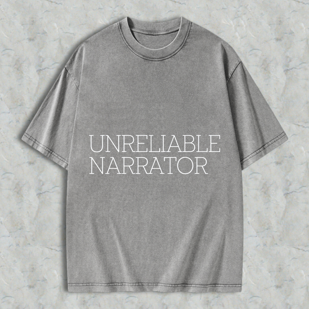 Wardrobecart Unreliable Narrator Unisex Washed T-shirt