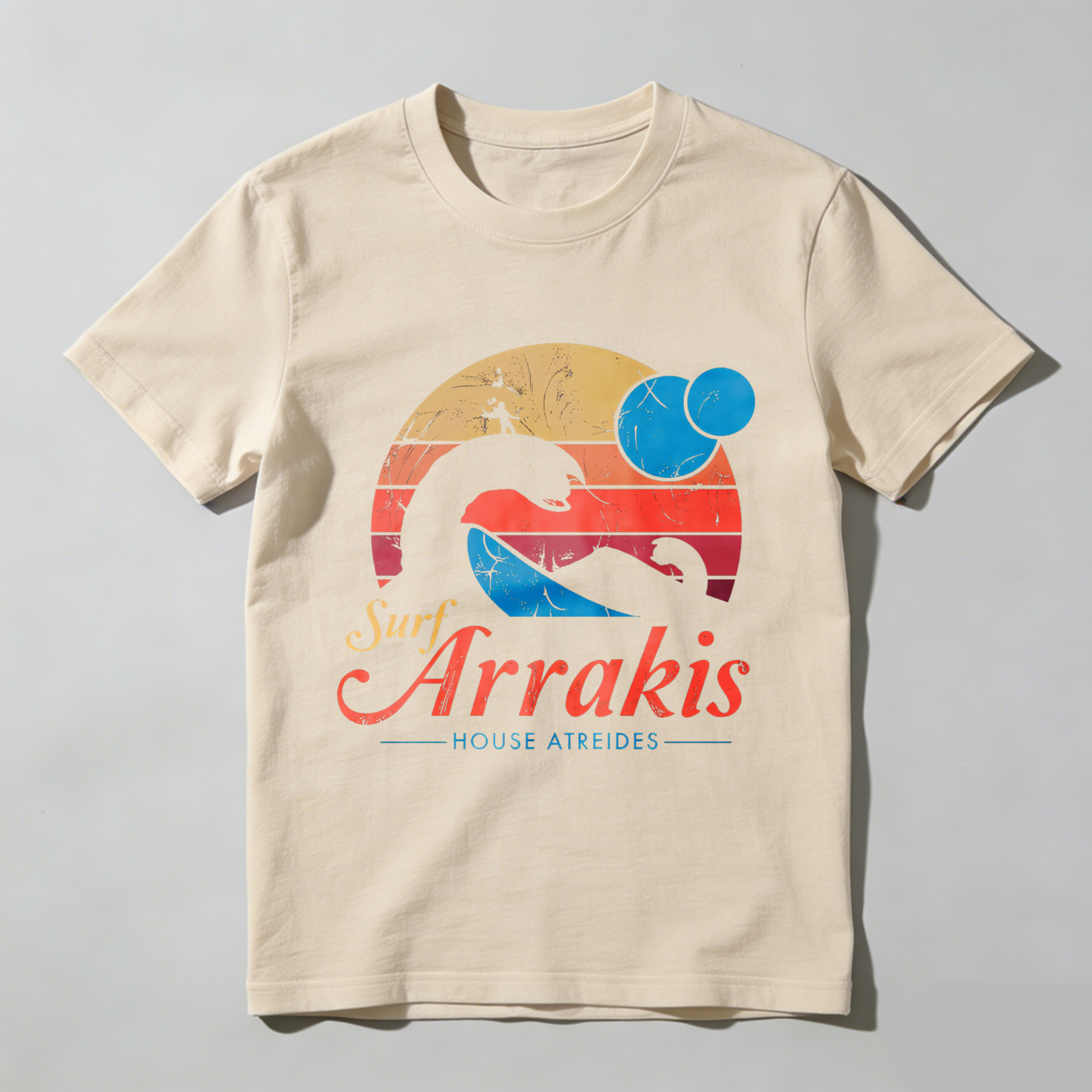 Wardrobecart Surf Arrakis House Atreides Desert Snake Sunset Tshirt