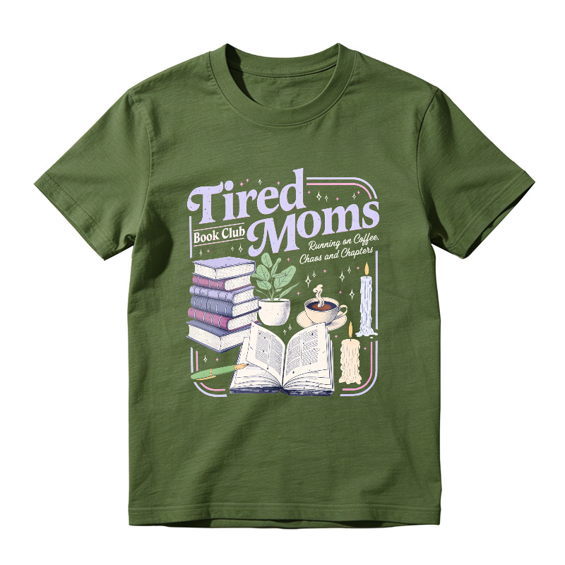 Wardrobecart Tired Moms Book Club Reading With Tea Candles And Plants Unisex Classic T-shirt