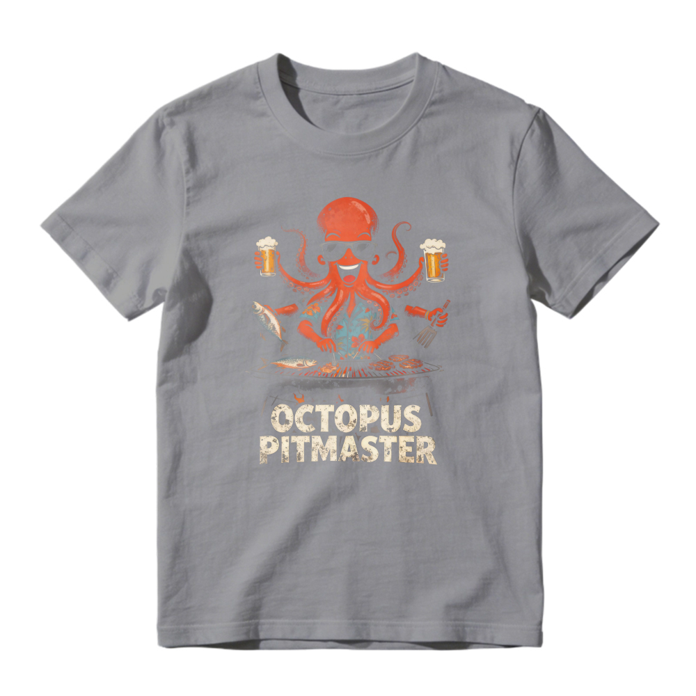Octopus Pitmaster Grilling Seafood Beer Funny Graphic Unisex Classic T-shirt