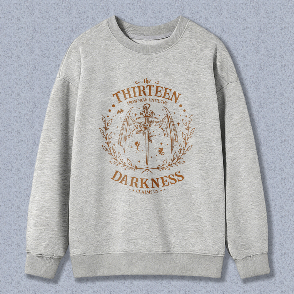 Wardrobecart Thirteen Darkness Design With Winged Sword And Laurel Wreath Unisex Classic Sweatshirt