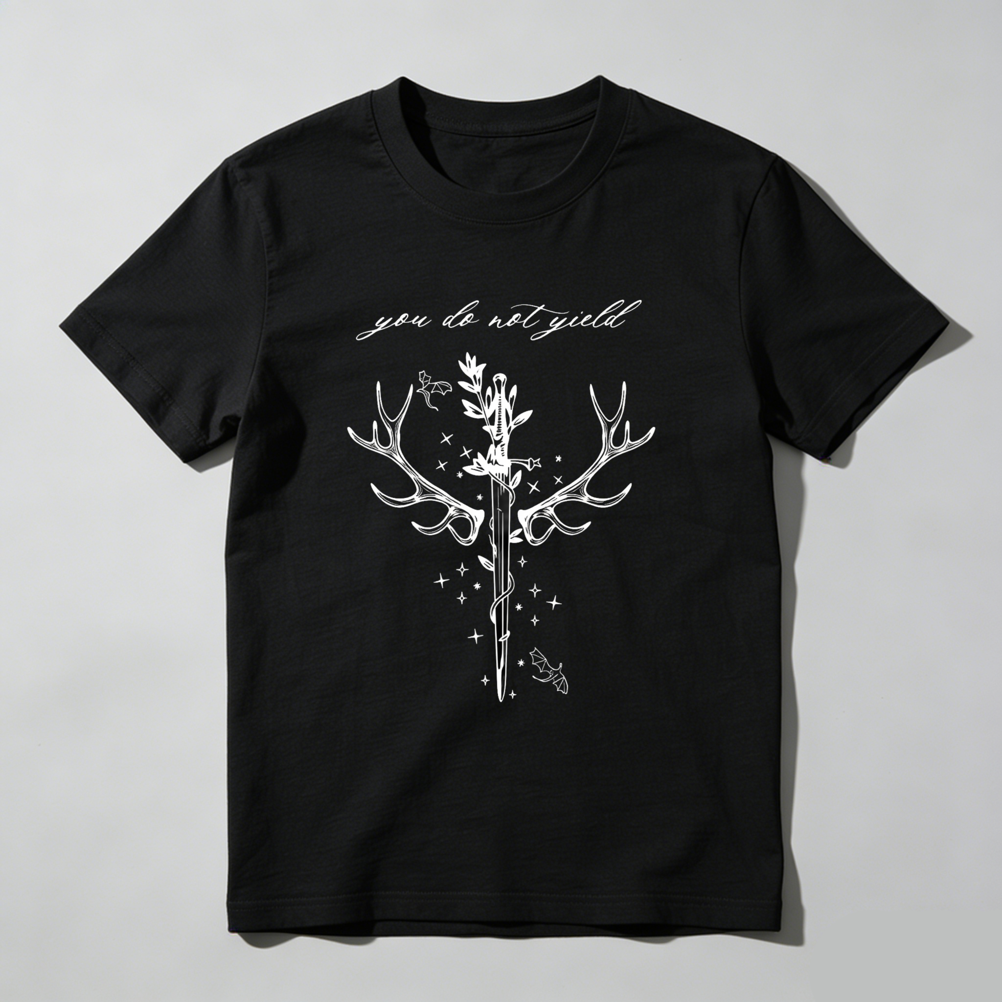 Wardrobecart You Do Not Yield Antler Sword Design Tshirt