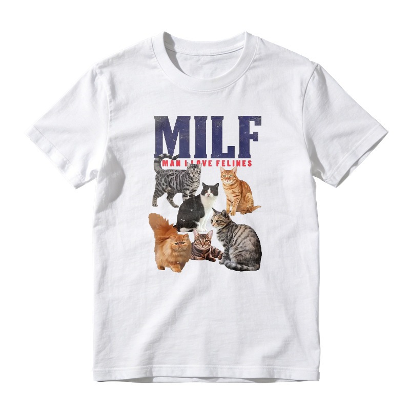 MILF Man I Love Felines Cats Graphic, Unisex Classic T-shirt