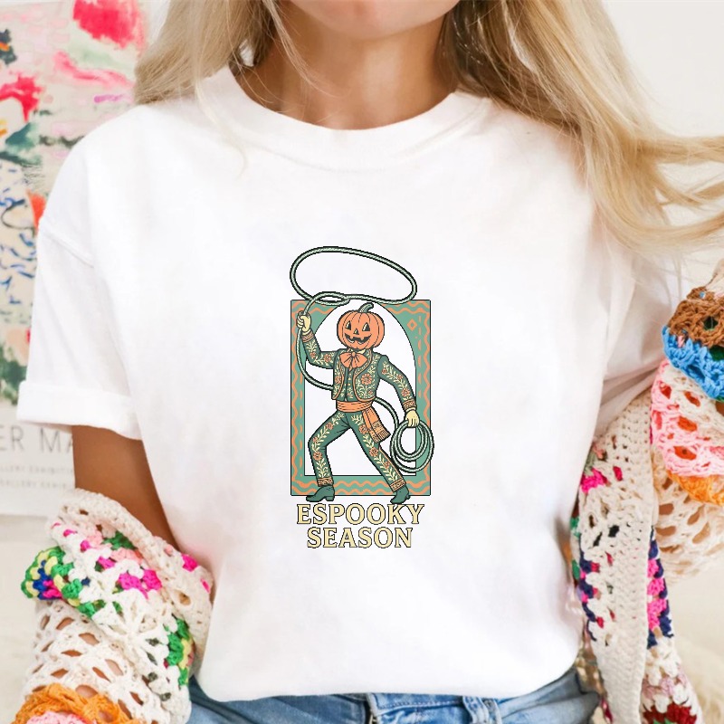Espooky Season Pumpkin Cowboy With Lasso Unisex Classic T-shirt