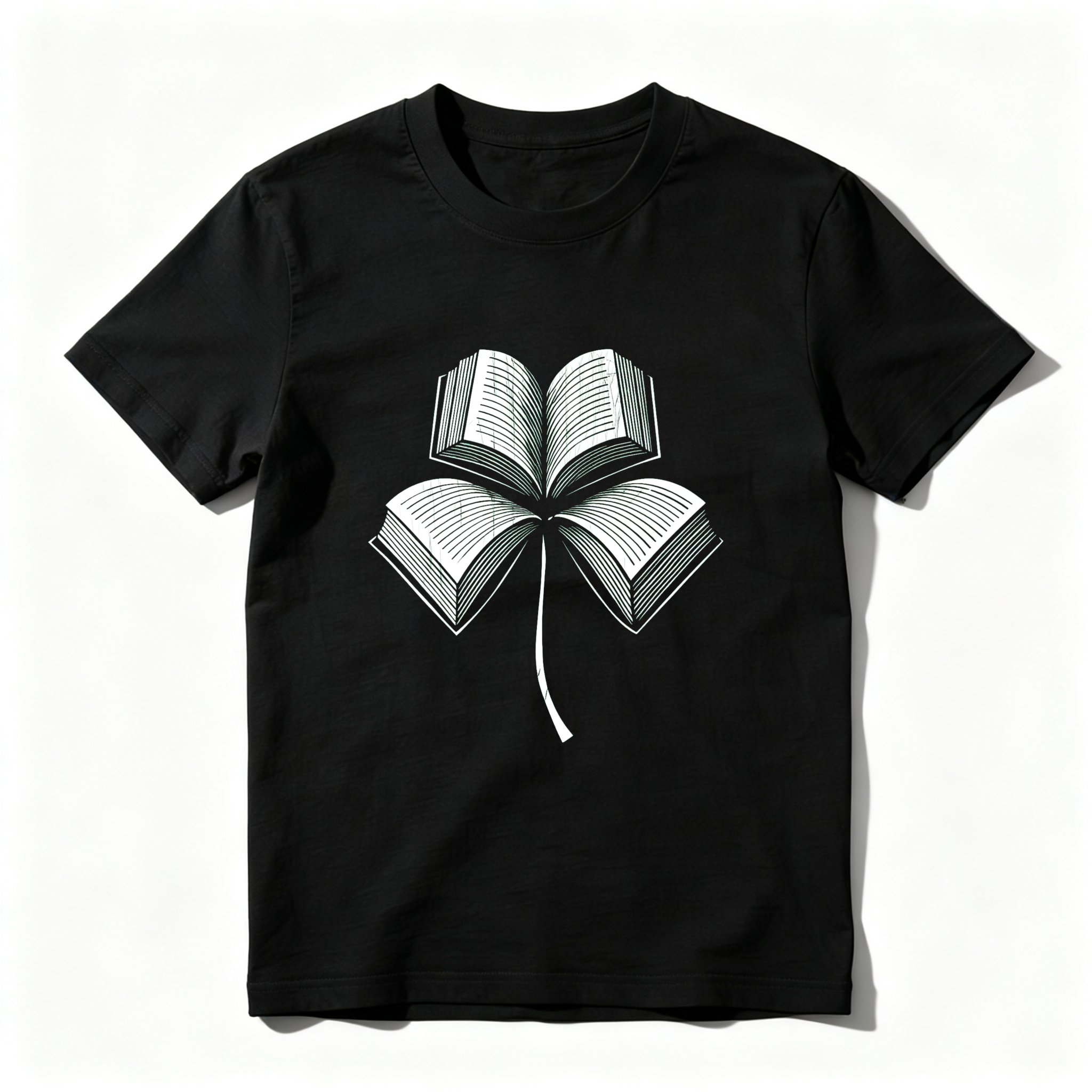 Wardrobecart Book Pages Form Clover Shape tshirt