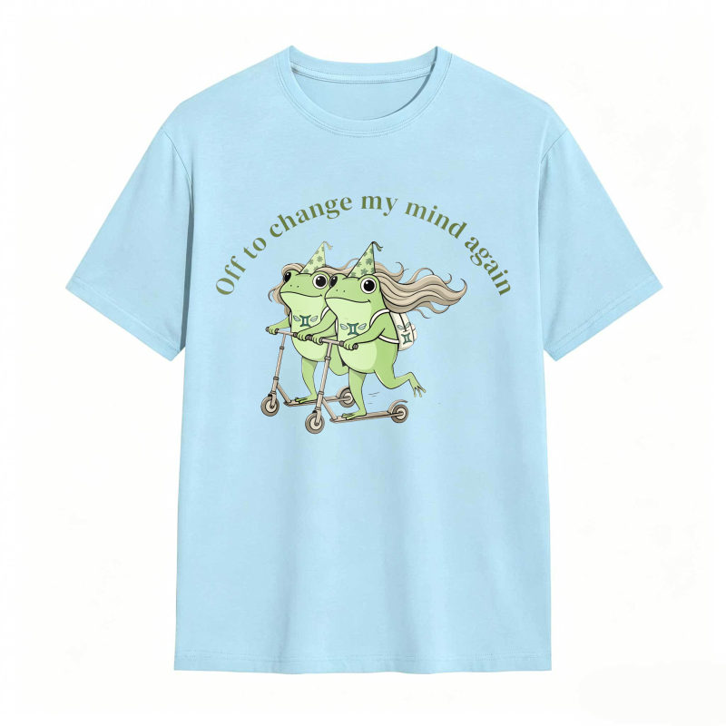 Frogs On Scooter With Text Off To Change My Mind Again Unisex Classic T-shirt