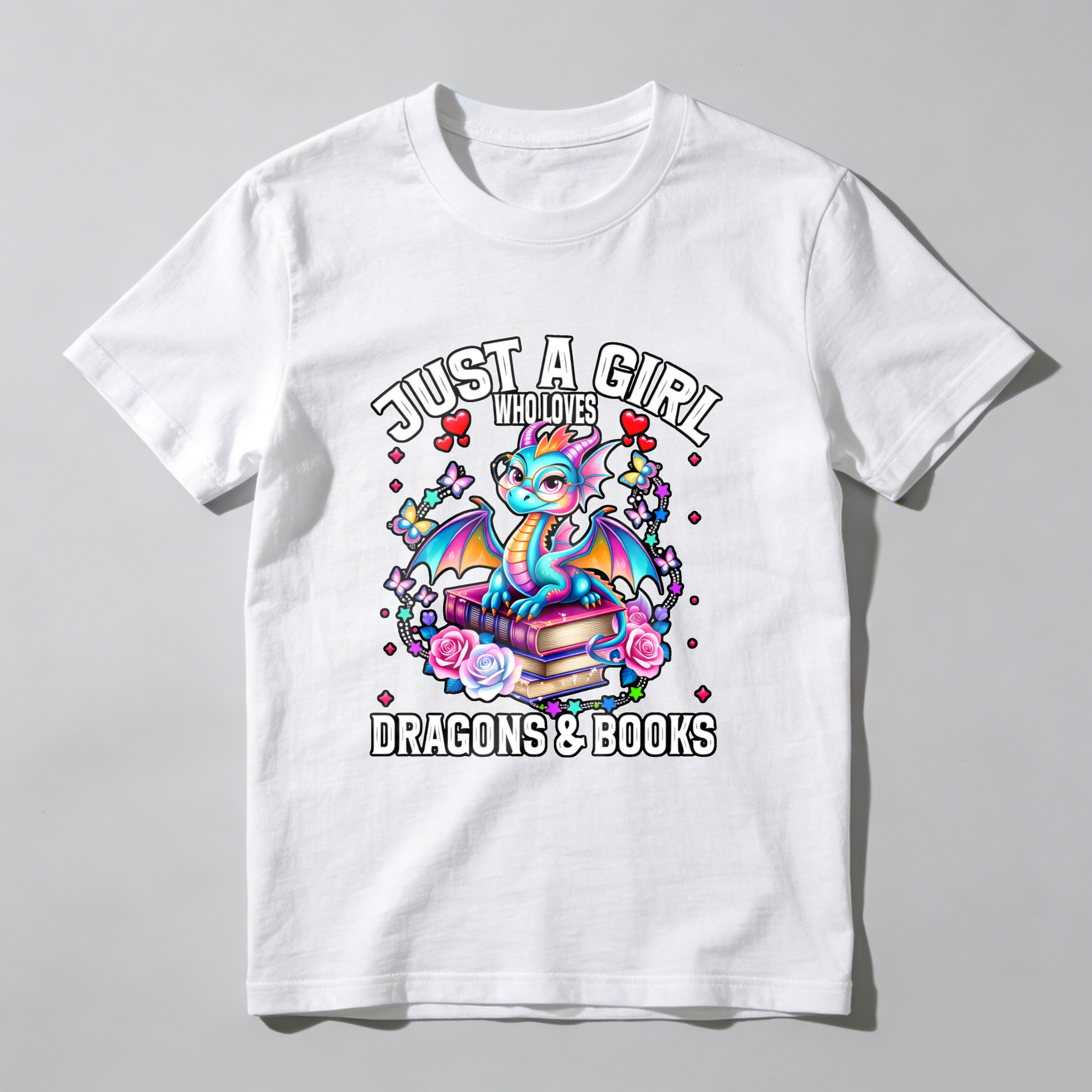 Wardrobecart Just A Girl Who Loves Dragons And Books Tshirt